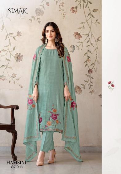 Glossy simar hamsini wholesale market in ahmedabad for dress materials